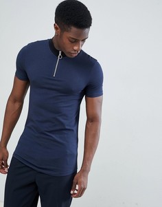 Обтягивающая футболка с контрастной молнией ASOS DESIGN - Мульти