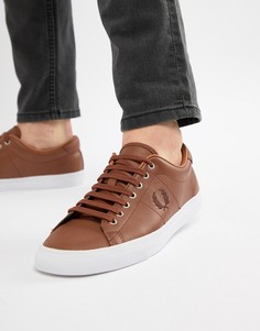 Светло-коричневые кожаные кроссовки Fred Perry Underspin - Рыжий