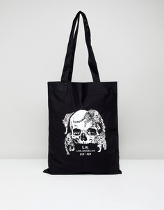 Черная сумка-тоут с принтом LA и черепом ASOS DESIGN - Черный