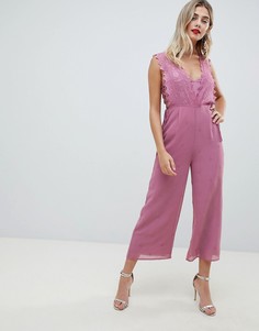 Комбинезон с вышивкой и шнуровкой ASOS DESIGN - Белый