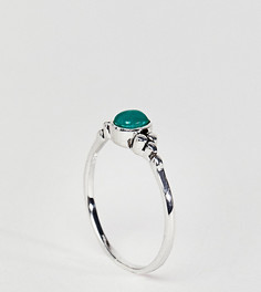 Серебряное кольцо с небольшим камнем и гравировкой ASOS DESIGN - Серебряный