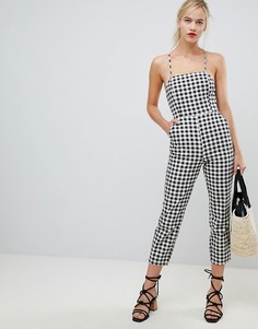 Комбинезон в клетку с бретельками на спине ASOS DESIGN - Мульти