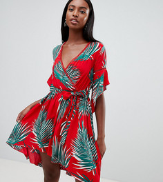 Платье мини с тропическим принтом Missguided Tall - Красный