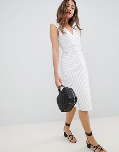 Платье в полоску с запахом ASOS DESIGN - Мульти