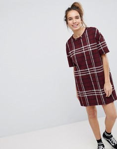 Платье-туника в клетку Pull&Bear - Красный