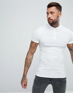 Поло удлиненного обтягивающего кроя из трикотажа белого цвета ASOS DESIGN - Белый