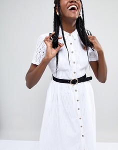 Ремень для джинсов с массивной пряжкой Pieces - Черный