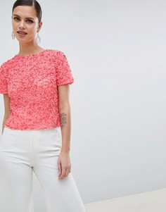Футболка с пайетками ASOS DESIGN - Оранжевый