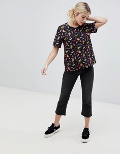 Футболка с принтом Monki Love - Черный