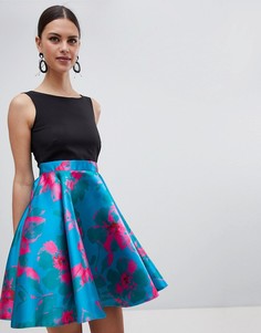 Короткое приталенное платье 2 в 1 Closet London - Мульти