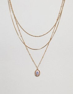 Золотистое многоярусное ожерелье ASOS DESIGN - Золотой