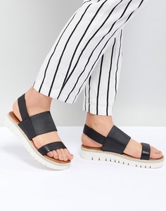 Черные кожаные сандалии с широкими ремешками ALDO - Черный