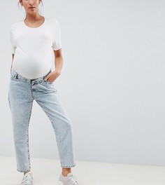 Светлые джинсы бойфренда с завышенным поясом ASOS DESIGN Maternity - Синий