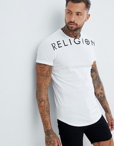Белая обтягивающая футболка с логотипом Religion - Белый