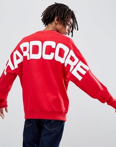 Красный oversize-свитшот с принтом на спине ASOS DESIGN - Красный
