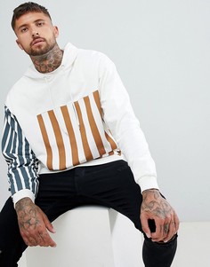 Oversize-худи белого цвета в полоску колор блок ASOS DESIGN - Розовый