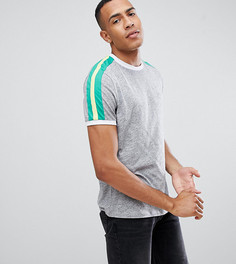 Серая футболка с контрастной вставкой на плечах ASOS DESIGN Tall - Серый