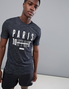 Черная меланжевая футболка Nike Training Paris Do It AQ1065-010 - Черный