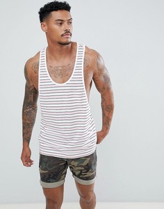 Розовая майка-борцовка в полоску ASOS DESIGN - Розовый