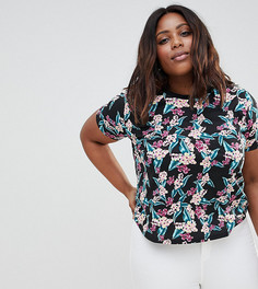Футболка с тропическим принтом ASOS DESIGN Curve - Мульти