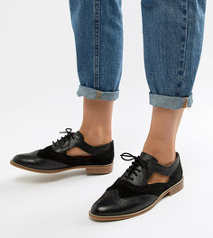 Кожаные броги с вырезом ASOS DESIGN - Черный