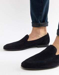 Темно-синие замшевые лоферы Kurt Geiger - Темно-синий