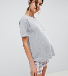 Серая меланжевая футболка для сна ASOS DESIGN Maternity - Выбирай и комбинируй - Серый