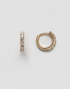 Золотистые серьги-кольца с камнями ASOS DESIGN - Золотой