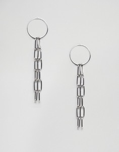 Серебристые серьги ASOS DESIGN - Серебряный