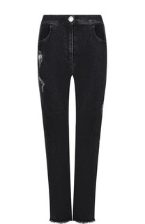 Джинсы с потертостями и бахромой Balmain