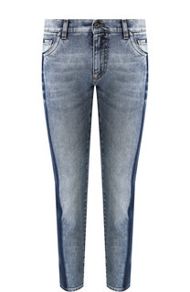 Джинсы прямого кроя с потертостями Dolce & Gabbana