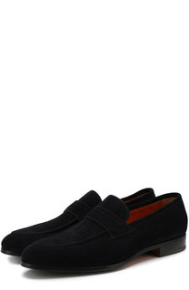 Однотонные кожаные лоферы Santoni