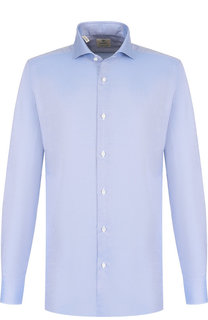 Хлопковая сорочка с воротником акула Luigi Borrelli