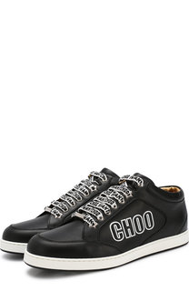 Кожаные кеды Miami на шнуровке Jimmy Choo