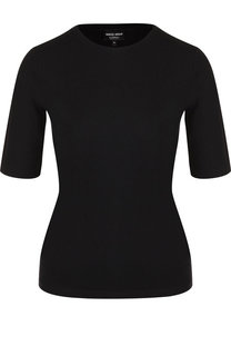 Однотонная кашемировая футболка с круглым вырезом Giorgio Armani