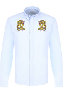 Хлопковая рубашка с воротником button down Kenzo