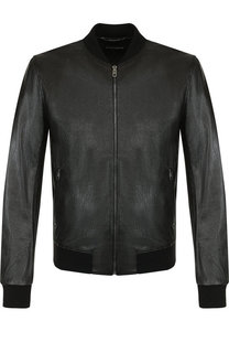 Кожаный бомбер на молнии Dolce & Gabbana