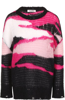 Вязаный пуловер свободного кроя с круглым вырезом Valentino