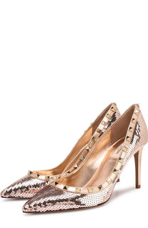 Туфли Valentino Garavani Rockstud Liquid Metal на шпильке Valentino