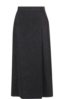 Юбка-миди из вискозы со складками Lanvin