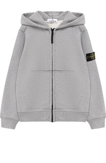 Хлопковый кардиган на молнии с капюшоном Stone Island