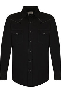 Хлопковая рубашка с воротником кент Saint Laurent
