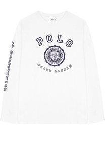 Хлопковый лонгслив с принтом Polo Ralph Lauren