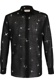 Шерстяная рубашка с воротником кент Saint Laurent