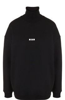 Хлопковый пуловер с воротником-стойкой MSGM