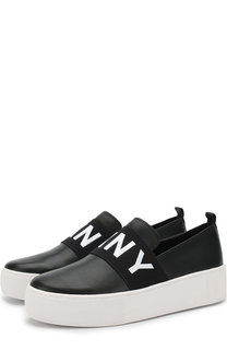 Кожаные слипоны Alicia на платформе DKNY