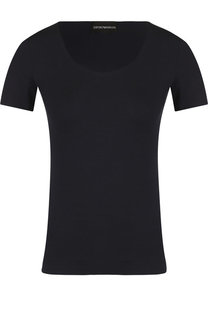 Однотонная футболка с круглым вырезом Emporio Armani
