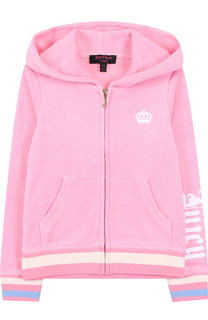 Хлопковый кардиган на молнии с капюшоном Juicy Couture