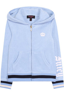 Хлопковый кардиган на молнии с капюшоном Juicy Couture