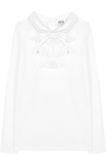 Блуза из смеси хлопка и вискозы с жабо Aletta